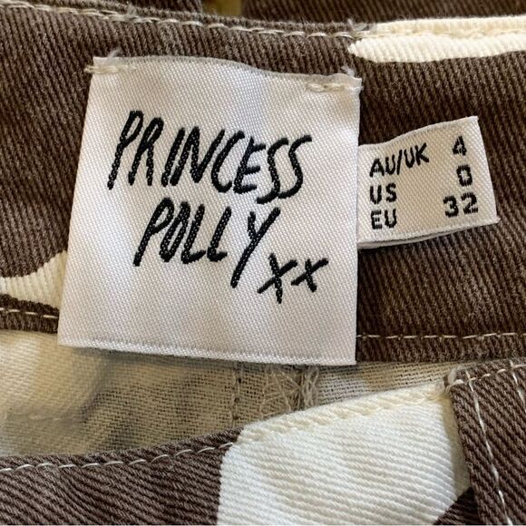 Princess Polly Be Wild Cowhide Print Denim Jeans Size 0 - Picture 6 of 10